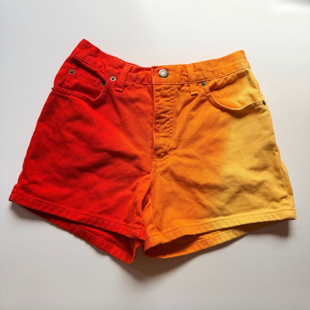 Moda International Women's 2 Vintage 80s/90s High Waist Dyed Denim Shorts